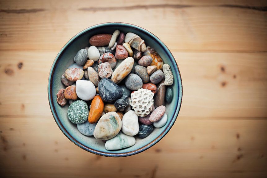 Bowl of pebbles